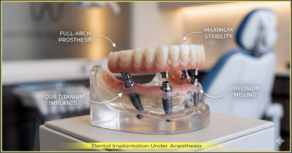 Full mouth rehabilitation with all on 4 technology – The patient’s journey from consultation to final restoration