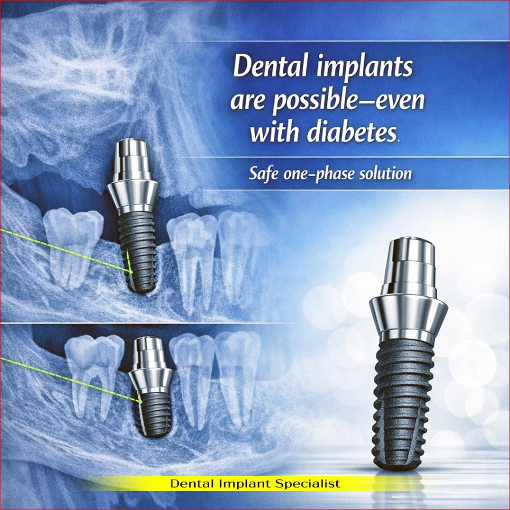 one phase dental implant in diabetic patient CBCT