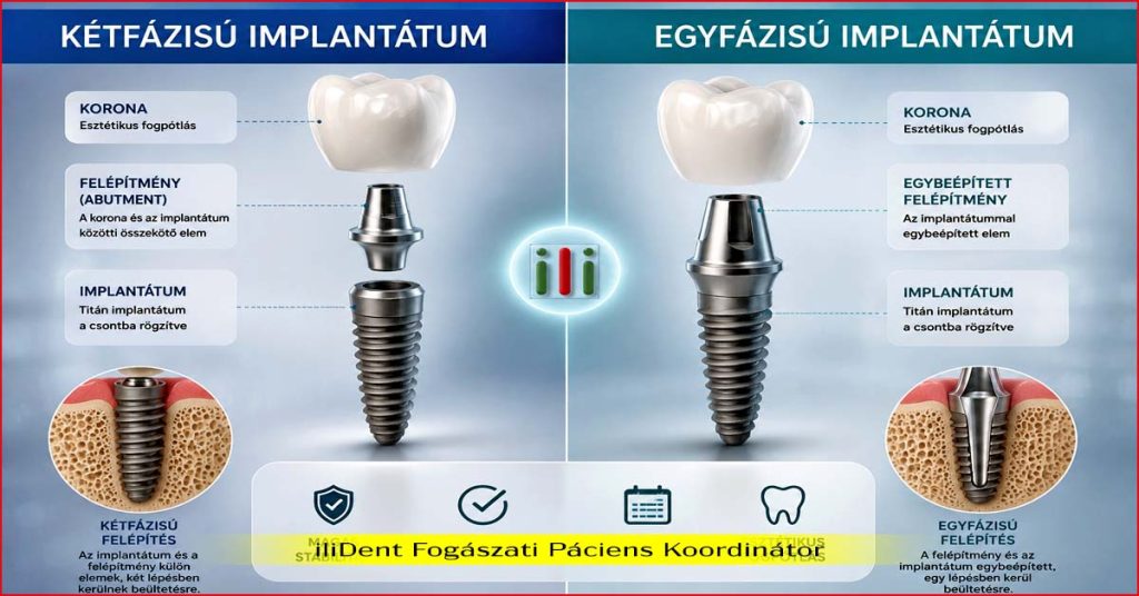 Kétfázisú és egyfázisú implantátum összehasonlítása